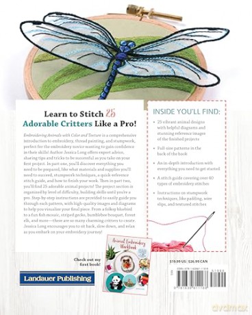 Embroidering Animals with Color and Texture: 25 Cute Critters with Pop-Up Details and Stumpwork - Jessica Long [KSIĄŻKA]
