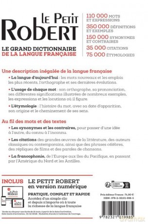 Le Petit Robert de la langue francaise et sa version numerique - 2026: Hardback Desk Edition including free access to the online dictionary for 36 months (Dictionnaires Langue Francaise) - Alain Rey [KSIĄŻKA]