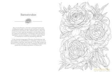 The Language of Flowers Colouring Book: Botanicals from Around the World and their Meanings - Stratten Peterson [KSIĄŻKA]
