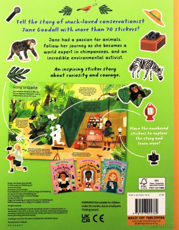 Jane Goodall: An inspiring sticker story about curiosity and courage (Sticker Life Stories) - Evie Daye [KSIĄŻKA]