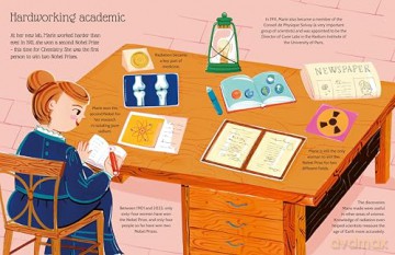 Marie Curie: An inspiring sticker story about never giving up (Sticker Life Stories) - Evie Daye [KSIĄŻKA]