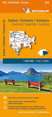 Suisse Sud-Est - Michelin Regional Map 553: Maps (Michelin Regional Maps) - Michelin [KSIĄŻKA]