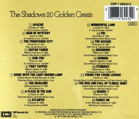 The Shadows: 20 Golden Greats [CD]