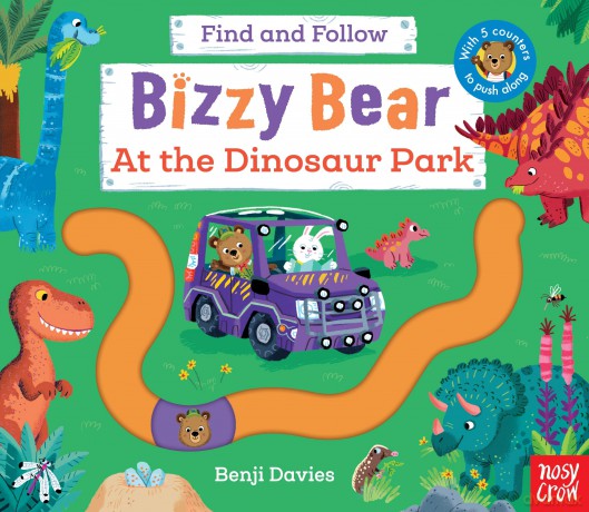 Bizzy Bear Find and Follow: At the Dinosaur Park: with 4 sliding counters - Benji Davies [KSIĄŻKA]
