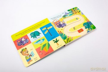 Bizzy Bear Find and Follow: At the Dinosaur Park: with 4 sliding counters - Benji Davies [KSIĄŻKA]