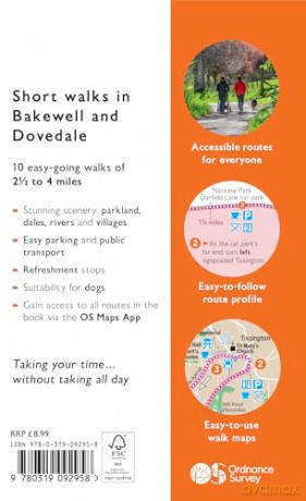 Bakewell and Dovedale Short Walks Made Easy | Ordnance Survey | 10 Accessible Walks For Everyone | Guidebook | Peak District | England |Walks | Adventure: 10 Leisurely Walks (OS Short Walks Made Easy) - Ordnance Survey [KSIĄŻKA]