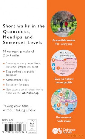 Quantocks, Mendips and Somerset Levels Short Walks Made Easy | Ordnance Survey | 10 Accessible Walks For Everyone | Guidebook | England | Walks | Adventure | Leisurely Walks (OS Short Walks Made Easy) - Ordnance Survey [KSIĄŻKA]