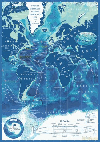 Jules Verne, Twenty Thousand Leagues Under the Sea Map (Literary Maps Series Series) - Martin Thelander [KSIĄŻKA]