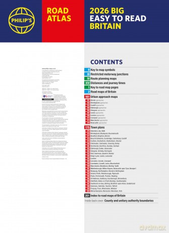 2026 Philip's Big Easy to Read Britain Road Atlas: (A3 Spiral) (Philip's Road Atlases) - Philip's Maps [KSIĄŻKA]