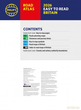 2026 Philip's Easy to Read Road Atlas of Britain: (A4 Spiral Bound) (Philip's Road Atlases) - Philip's Maps [KSIĄŻKA]