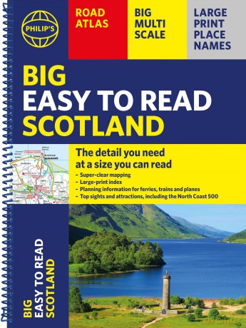 Philip's Big Easy to Read Scotland Road Atlas (Spiral A3): All the detail you need at a size you can read (Philip's Road Atlases) - Philip's Maps [KSIĄŻKA]