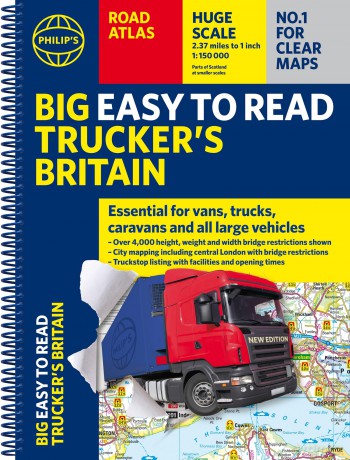 Philip's Big Easy to Read Trucker's Road Atlas Britain: Over 4,000 bridges mapped (A3 Spiral) (Philip's Road Atlases) - Philip's Maps [KSIĄŻKA]