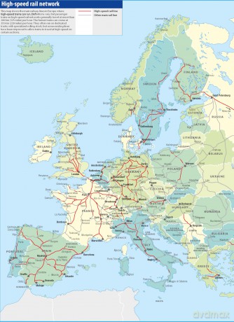 Philip's Europe Road Map: with high speed rail (Philip's Sheet Maps) - Philip's Maps [KSIĄŻKA]