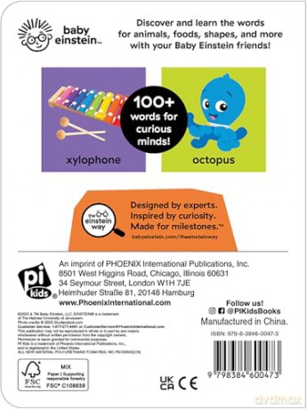 Baby Einstein - My First 100 Words - Early Learning Vocabulary Board Book - PI Kids - PI Kids [KSIĄŻKA]