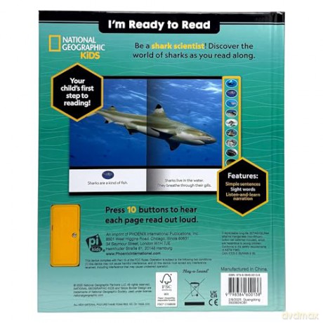 National Geographic Kids: Sharks I'm Ready to Read Sound Book - PI Kids [KSIĄŻKA]