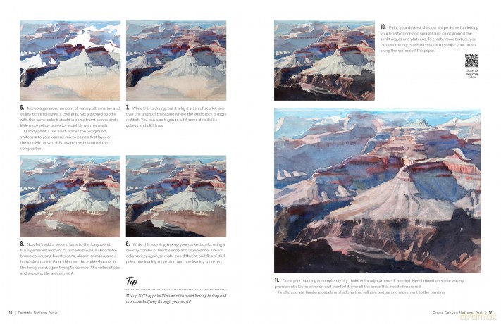 Paint the National Parks: A Watercolor Journey - Includes traceable templates and video tutorials - Emily Olson [KSIĄŻKA]