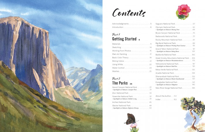 Paint the National Parks: A Watercolor Journey - Includes traceable templates and video tutorials - Emily Olson [KSIĄŻKA]