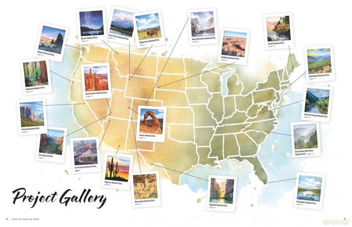 Paint the National Parks: A Watercolor Journey - Includes traceable templates and video tutorials - Emily Olson [KSIĄŻKA]
