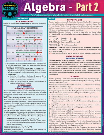 Algebra Part 2: A Quickstudy Laminated Reference Guide - S B Kizlik [KSIĄŻKA]