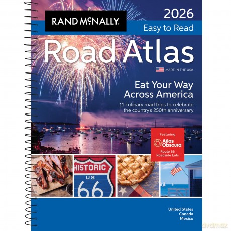 2026 Midsize - EasyFinder Road Atlas - Spiral (Large Print): DRAM - Rand McNally [KSIĄŻKA]