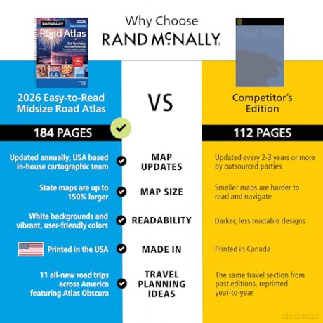 2026 Midsize - EasyFinder Road Atlas - Spiral (Large Print): DRAM - Rand McNally [KSIĄŻKA]