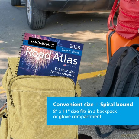 2026 Midsize - EasyFinder Road Atlas - Spiral (Large Print): DRAM - Rand McNally [KSIĄŻKA]