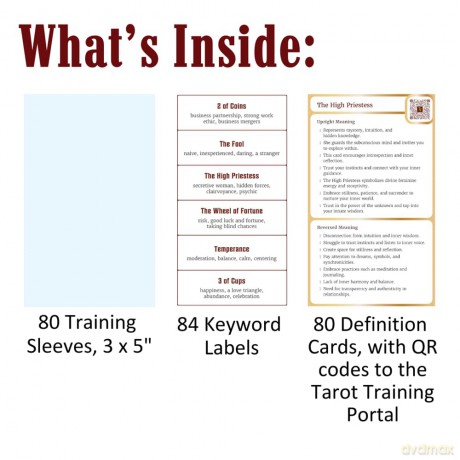 Tarot Training Sleeves: A 3-Step, Interactive Box Set for Beginners with 80 Tarot Training Sleeves, 84 Keyword Labels, and 80 Definition Cards (QR Codes Offer Advanced Online Content) - James Jacob Pierri [KSIĄŻKA]