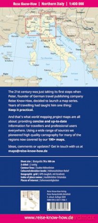 Northern Italy Map 1:400,000 scale (Waterproof and Tear Resistant) - Reise Know How [KSIĄŻKA]