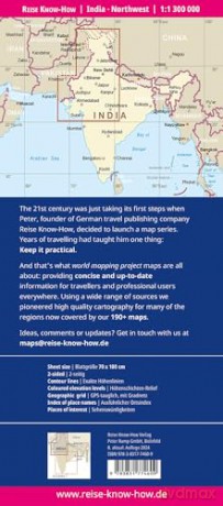 India Northwest Map 1:1,300,000 scale (Waterproof and Tear Resistant): 1:1,300,00 scale - Reise Know How