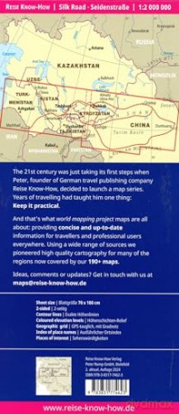 Silk Road - to China through Central Asia: 1:2,000,000 (Waterprrof and Tear Resistant) - Reise Know How [KSIĄŻKA]