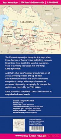 Silk Road - to China through Central Asia: 1:2,000,000 (Waterprrof and Tear Resistant) - Reise Know How [KSIĄŻKA]