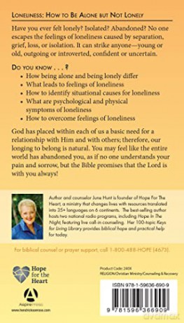 Loneliness: How to Be Alone But Not Lonely (Hope for the Heart) - June Hunt [KSIĄŻKA]