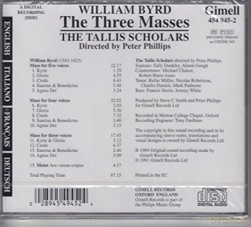 The Tallis Schol.: Byrd:The Three Masses [CD]
