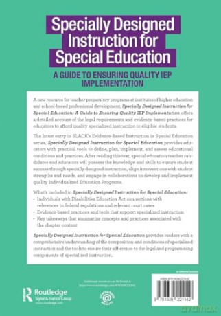 Specially Designed Instruction for Special Education: A Guide to Ensuring Quality IEP Implementation (Evidence-Based Instruction in Special Education) - Rosemary Tralli [KSIĄŻKA]