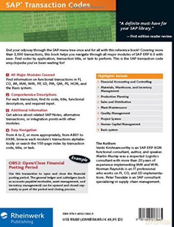 SAP Transaction Codes: Your Quick Reference to Transactions in SAP ERP - Martin Murray, Norman Reynolds &amp Venki Krishnamoorthy [KSIĄŻKA]