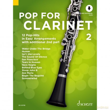 Pop for Clarinet Vol. 2 - 12 Pop Hits in Easy Arrangements - Sheet Music - 1-2 Clarinets (ED 22575D): 12 Pop-Hits in Easy Arrangements with additional 2nd part - Uwe Bye [KSIĄŻKA]