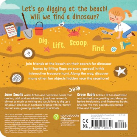 Digging for Dinosaurs At the Beach: An Interactive Lift the Flap Dinosaur Board Book for Toddlers (Seek-and-Peek) - June Smalls [KSIĄŻKA]