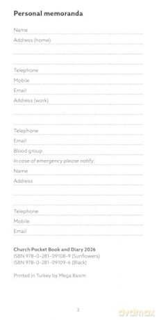 Church Pocket Book Diary with Lectionary 2026: 14-Month Christian Personal Organiser with Liturgical Calendar, Daily Scripture Readings, and Church Event Scheduler for 2026 - SPCK [KSIĄŻKA]
