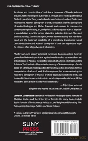 Adorno, Heidegger, and the Politics of Truth (SUNY series in Contemporary Continental Philosophy) - Lambert Zuidervaart [KSIĄŻKA]