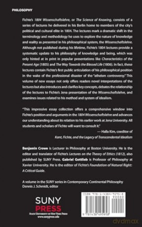 Fichte's 1804 Wissenschaftslehre: Essays on the "Science of Knowing" (SUNY series in Contemporary Continental Philosophy) - Benjamin D. Crowe [KSIĄŻKA]
