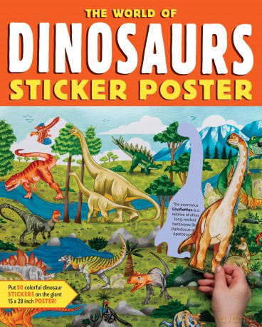 The World of Dinosaurs Sticker Poster: Includes a Big 15" x 38" Poster, 50 Colorful Stickers, and Fun Facts (Sticker Poster Book) [KSIĄŻKA]