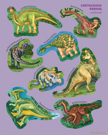 The World of Dinosaurs Sticker Poster: Includes a Big 15" x 38" Poster, 50 Colorful Stickers, and Fun Facts (Sticker Poster Book) [KSIĄŻKA]