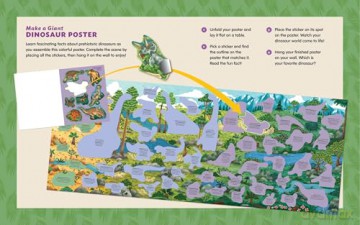 The World of Dinosaurs Sticker Poster: Includes a Big 15" x 38" Poster, 50 Colorful Stickers, and Fun Facts (Sticker Poster Book) [KSIĄŻKA]