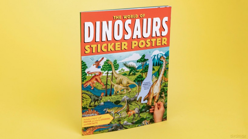 The World of Dinosaurs Sticker Poster: Includes a Big 15" x 38" Poster, 50 Colorful Stickers, and Fun Facts (Sticker Poster Book) [KSIĄŻKA]