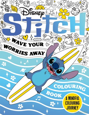 Disney Stitch - Wave Your Worries Away Colouring Book: A Mindful Colouring Journey - Walt Disney [KSIĄŻKA]