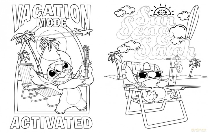 Disney Stitch - Wave Your Worries Away Colouring Book: A Mindful Colouring Journey - Walt Disney [KSIĄŻKA]