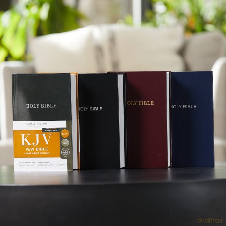 KJV, Pew Bible, Large Print, Hardcover, Burgundy, Red Letter, Comfort Print - Thomas Nelson [KSIĄŻKA]