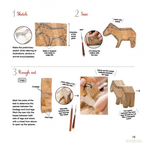A Beginner's Guide to Animal Woodcarving: Learn to Sculpt Lifelike Figures from a Japanese Master (Detailed Instructions for 5 Projects!) - Mio Hashimoto [KSIĄŻKA]