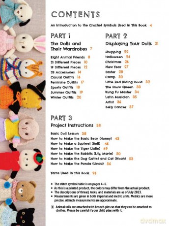 Crochet Cute Amigurumi Animals with Mix-and-Match Outfits: 76 Easy-to-follow Patterns Using Clear Japanese-style Crochet Charts - The Halations [KSIĄŻKA]