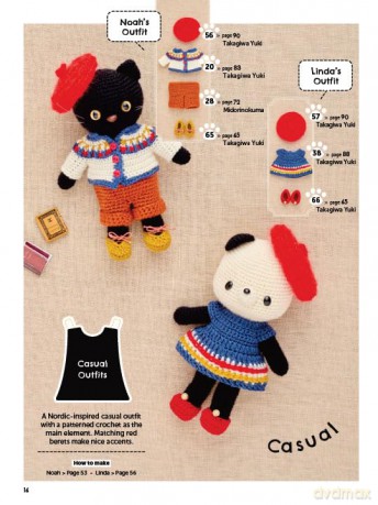 Crochet Cute Amigurumi Animals with Mix-and-Match Outfits: 76 Easy-to-follow Patterns Using Clear Japanese-style Crochet Charts - The Halations [KSIĄŻKA]